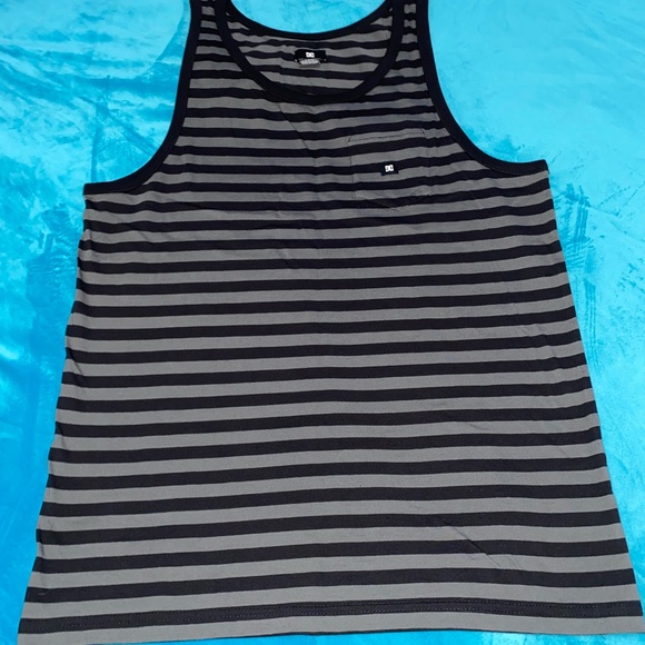 DC Other - DC Black and Gray Striped Tank Top